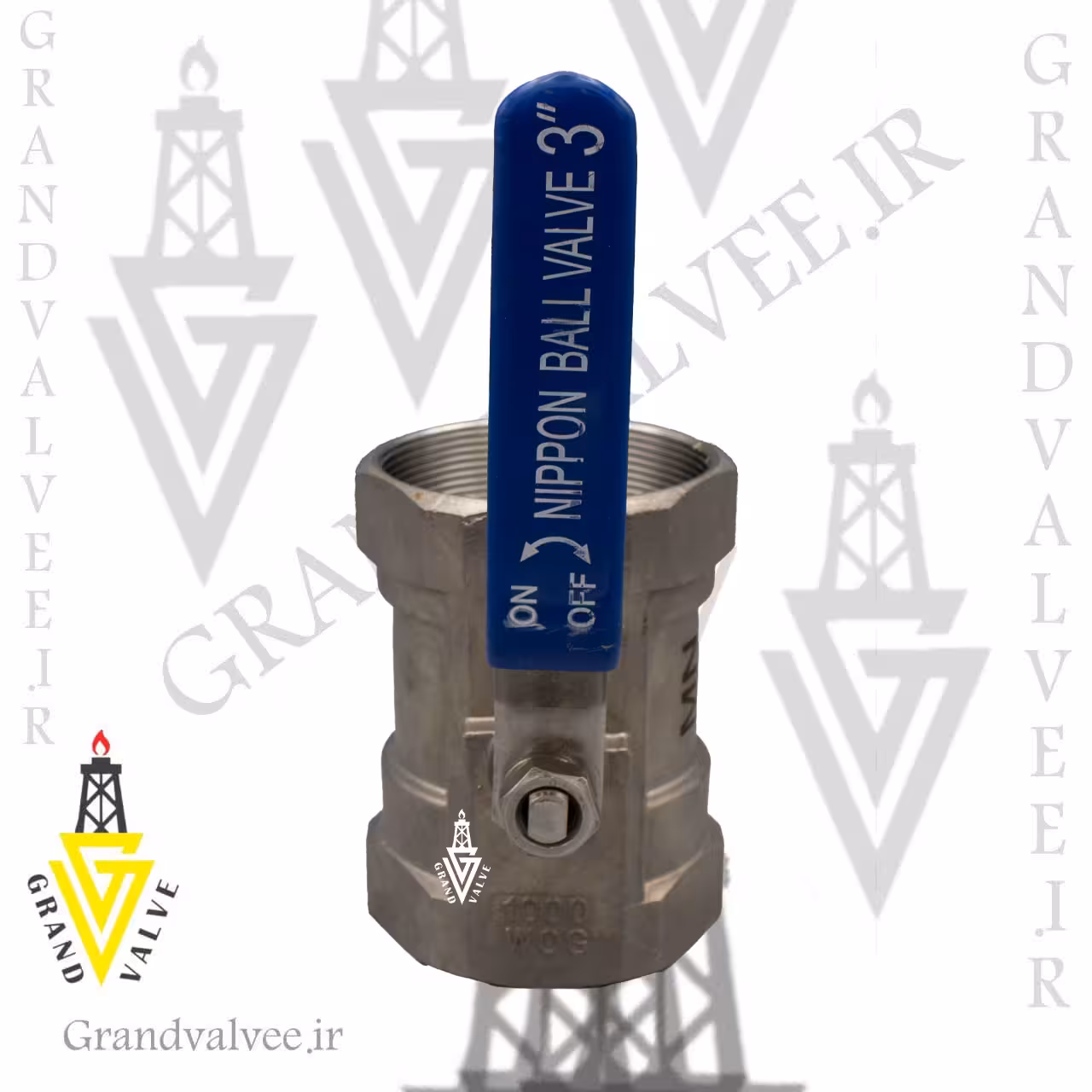 کد:1159 شیر گازی &quot;1/2 2 اینچ 1000 وگ یک تیکه استنلس استیل 304 رزوه ای