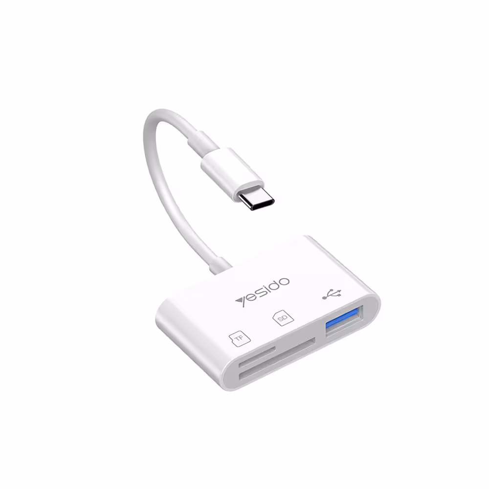تبدیل Type-C به USB-3 و مموری کارد یسیدو مدل Yesido GS16