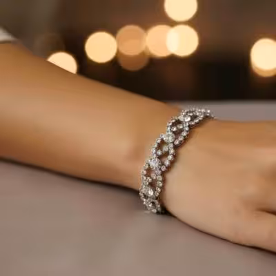 دستبند استیل جواهری