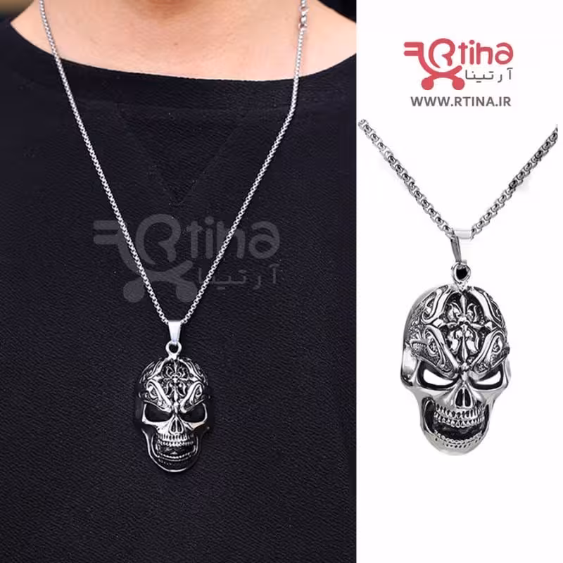 گردنبند اسکلت جمجمه اسپرت   زنجیر
