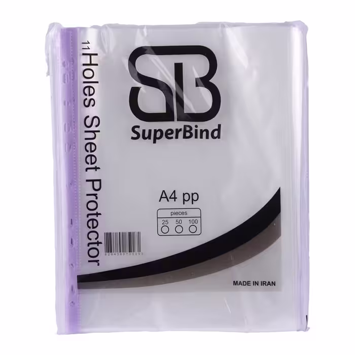 کاور کاغذ SuperBind 40mu سایز A4، بسته 100 عددی
