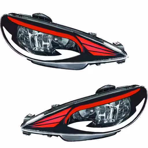 چراغ جلو اسپرت پژو 206 مدل LEXUS بدون موتور دو عددی