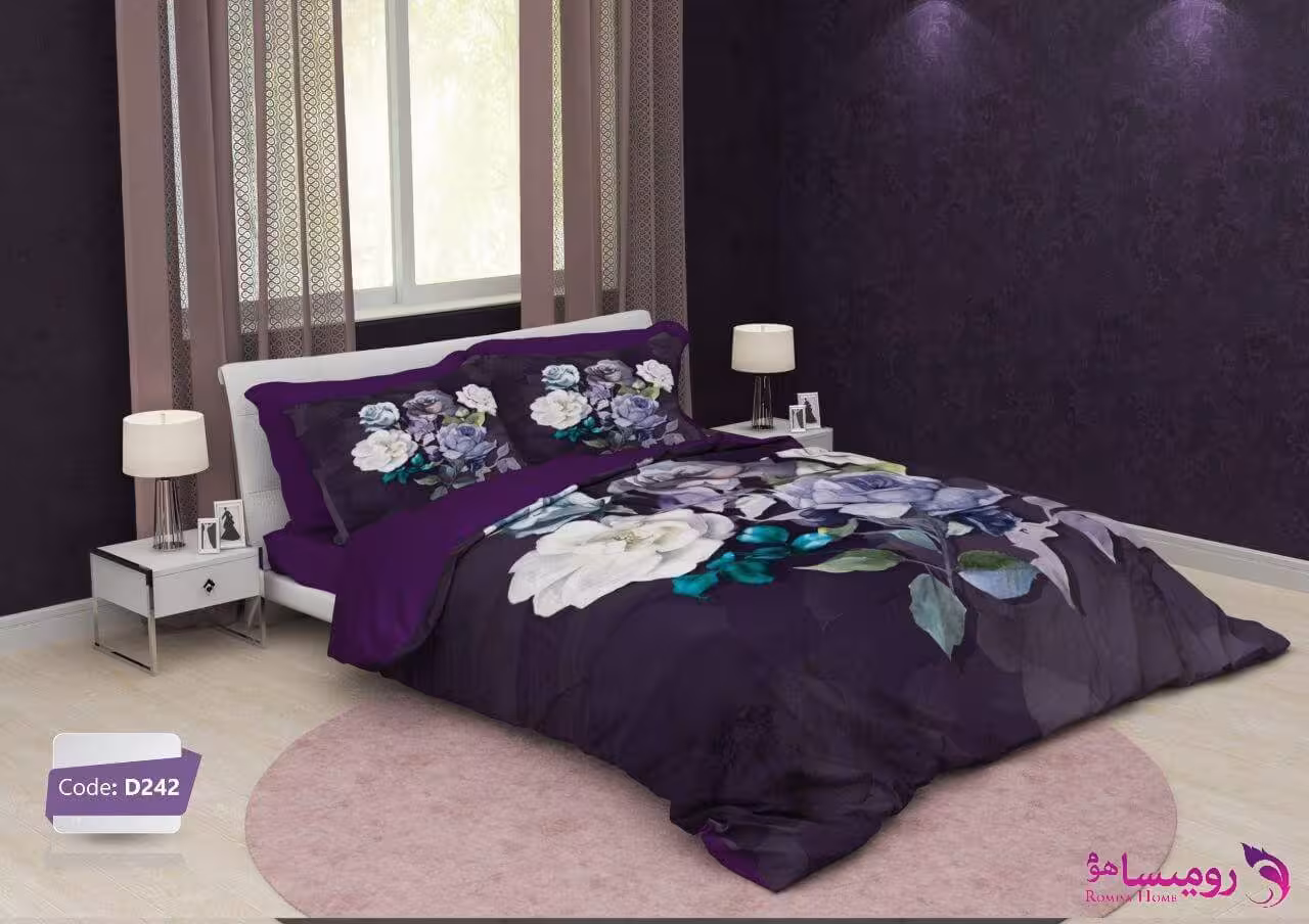 قیمت و خرید سرویس روتختی طرح رز بنفش دو نفره برند ترکسان کد d242