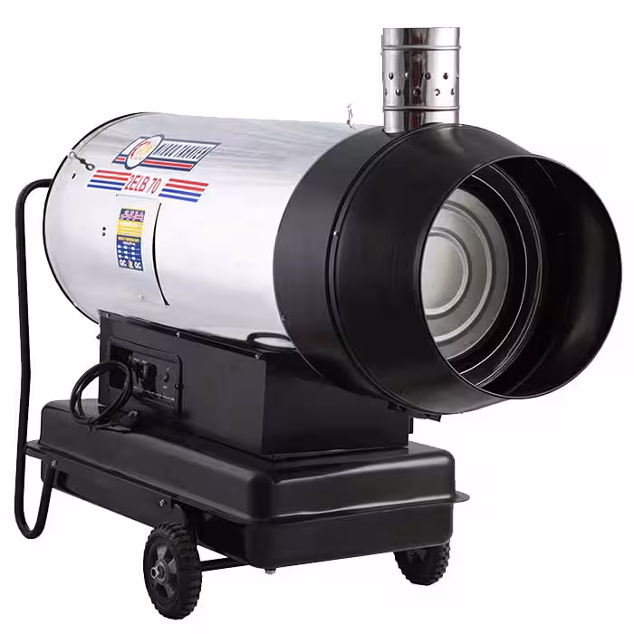 کوره هوای گرم پرتابل گازوئیل سوز باکدار نیرو تهویه البرز مدل 2ELB-120