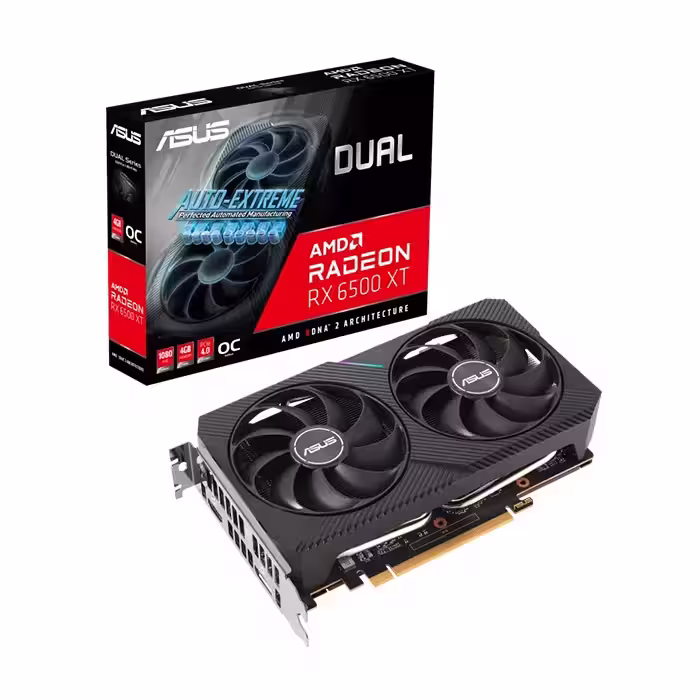 کارت گرافیک ایسوس Dual Radeon RX 6500 XT 4GB OC Edition