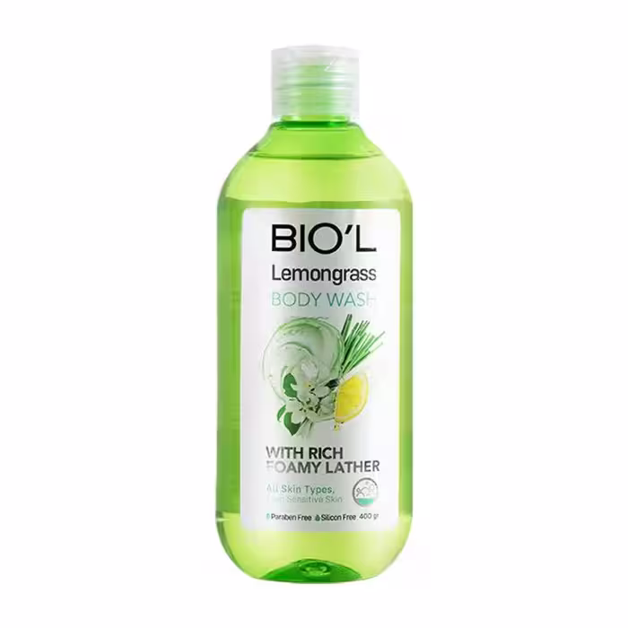 شامپو بدن کرمی و شفاف بیول 400 میل مدل لمون گرس (  Biol Lemongrass Body Wash For All Skin Types 400 ml)