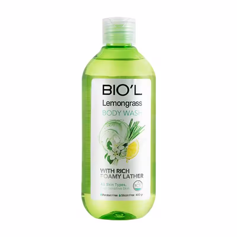 شامپو بدن کرمی و شفاف بیول 400 میل مدل لمون گرس (  Biol Lemongrass Body Wash For All Skin Types 400 ml)