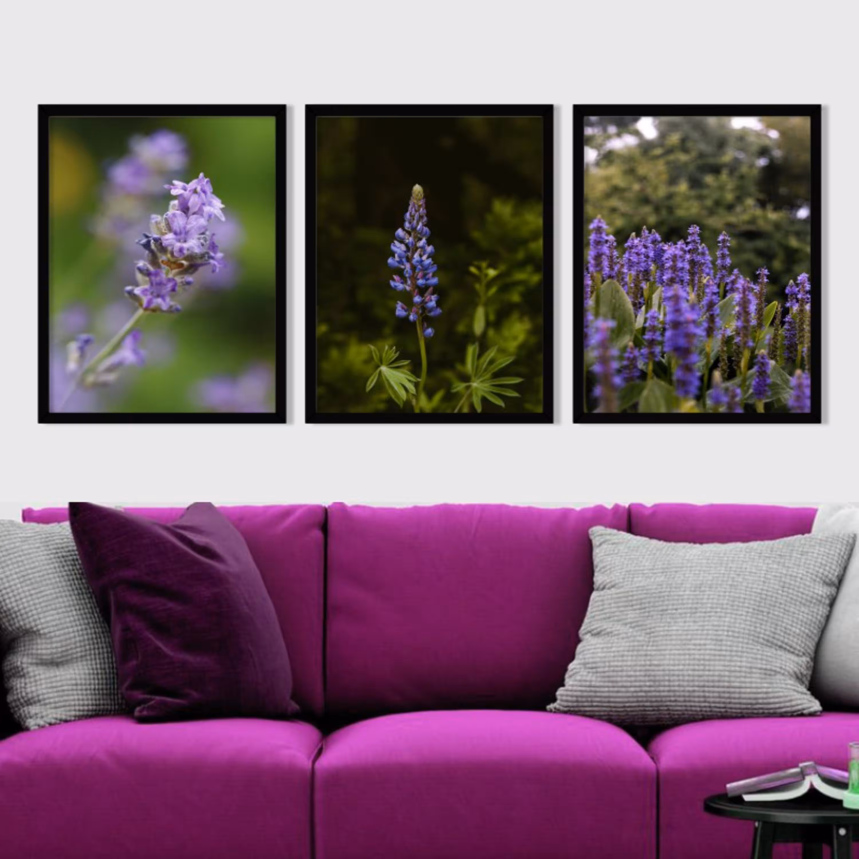 تابلو دکوراتیو دشت گل مجموعه 3 عددی سایز 30 در 40