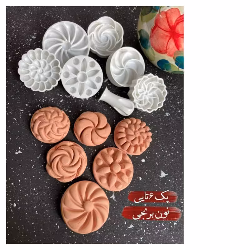 مهر برنجی پلاستیکی 6 عددی