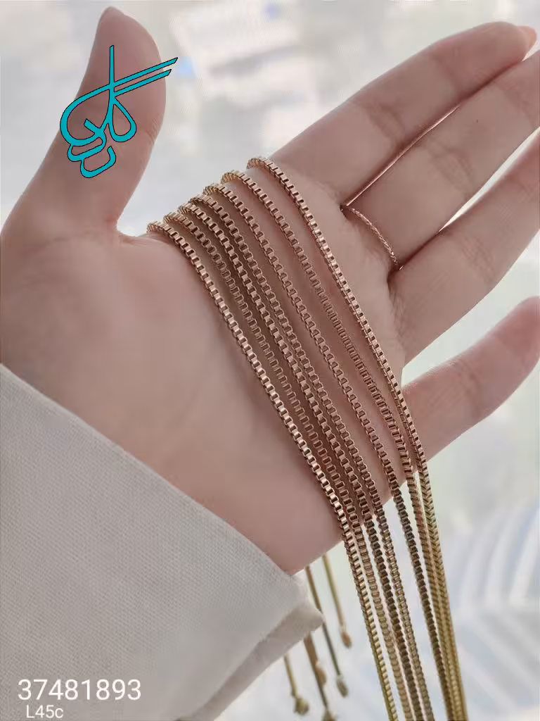خرید زنجیر استیل ونیزی طلایی رنگ ثابت و با کیفیت کد 1415086 - ردگل