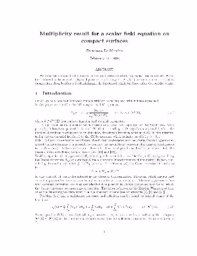 خرید و دانلود نسخه کامل کتاب Multiplicity result for a scalar field equation on compact surfaces