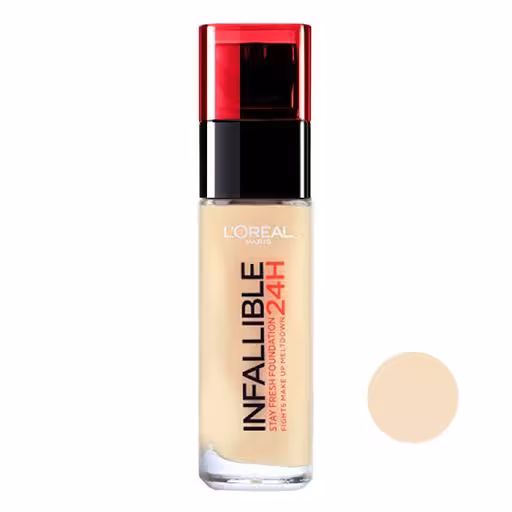 کرم پودر اینفالیبل اورال رنگ وانیلا شماره LOREAL INFAILLIBLE FOUNDATION 24H 120 VANILLA