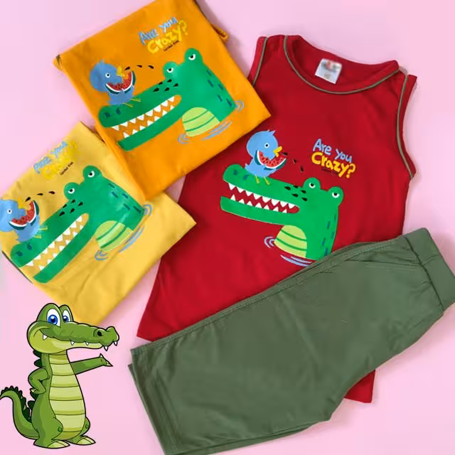 قیمت و خرید رکابی شلوارک پسرانه تمساح سایز 40 و 45