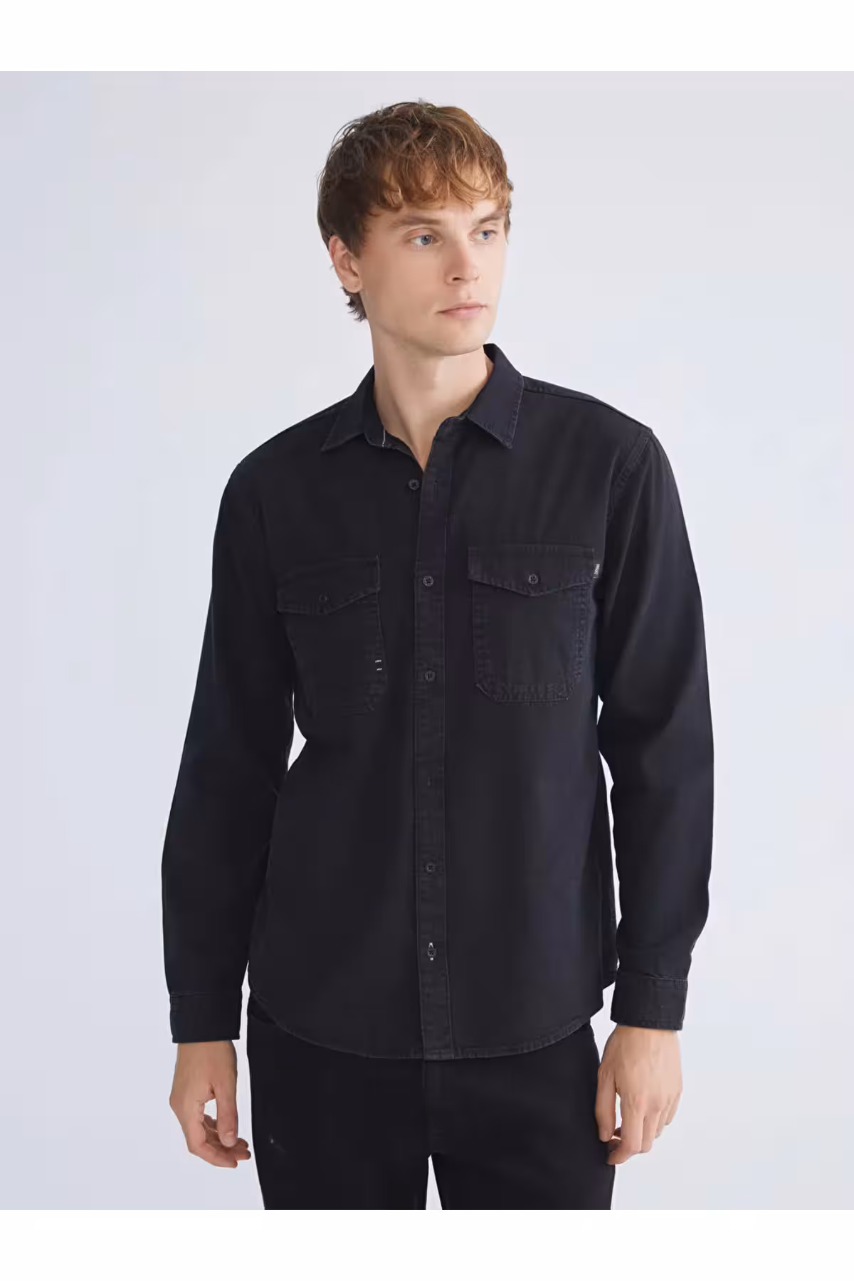 پیراهن بلوز دکمه دار مردانه جین آستین بلند مناسب LC Waikiki