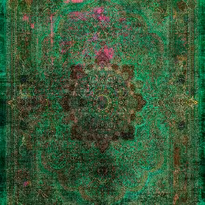 فرش تمام ابریشم  طرح سبزینه کد HAM.136.03