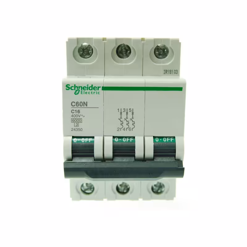 بسته 4 عددی فیوز مینیاتوری سه پل 16 آمپر اشنایدر الکتریک سری C60N مدل24350