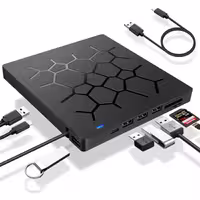 درایو نوری اکسترنال آکستروم AXTROM EXTERNAL CD/DVD DRIVE w/ Card Reader   FULL HUB