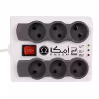 محافظ برق صوتی تصویری 6 خانه امگا P6000 با کابل 3 متری