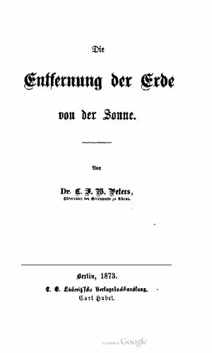 خرید و دانلود نسخه کامل کتاب Die Entfernung der Erde von der Sonne.