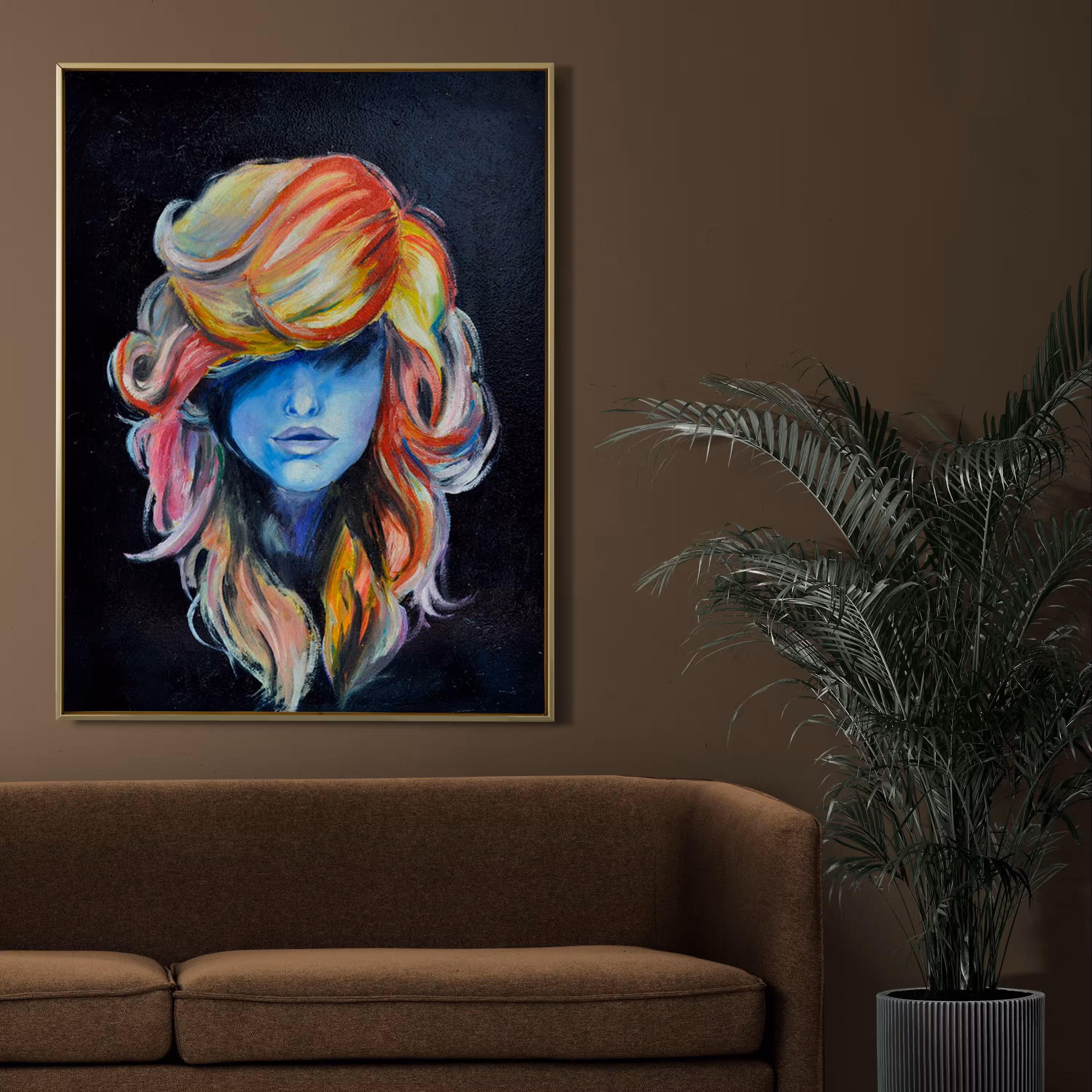 تابلو نقاشی  رنگ اکرلیک بوم معمولی کد 058