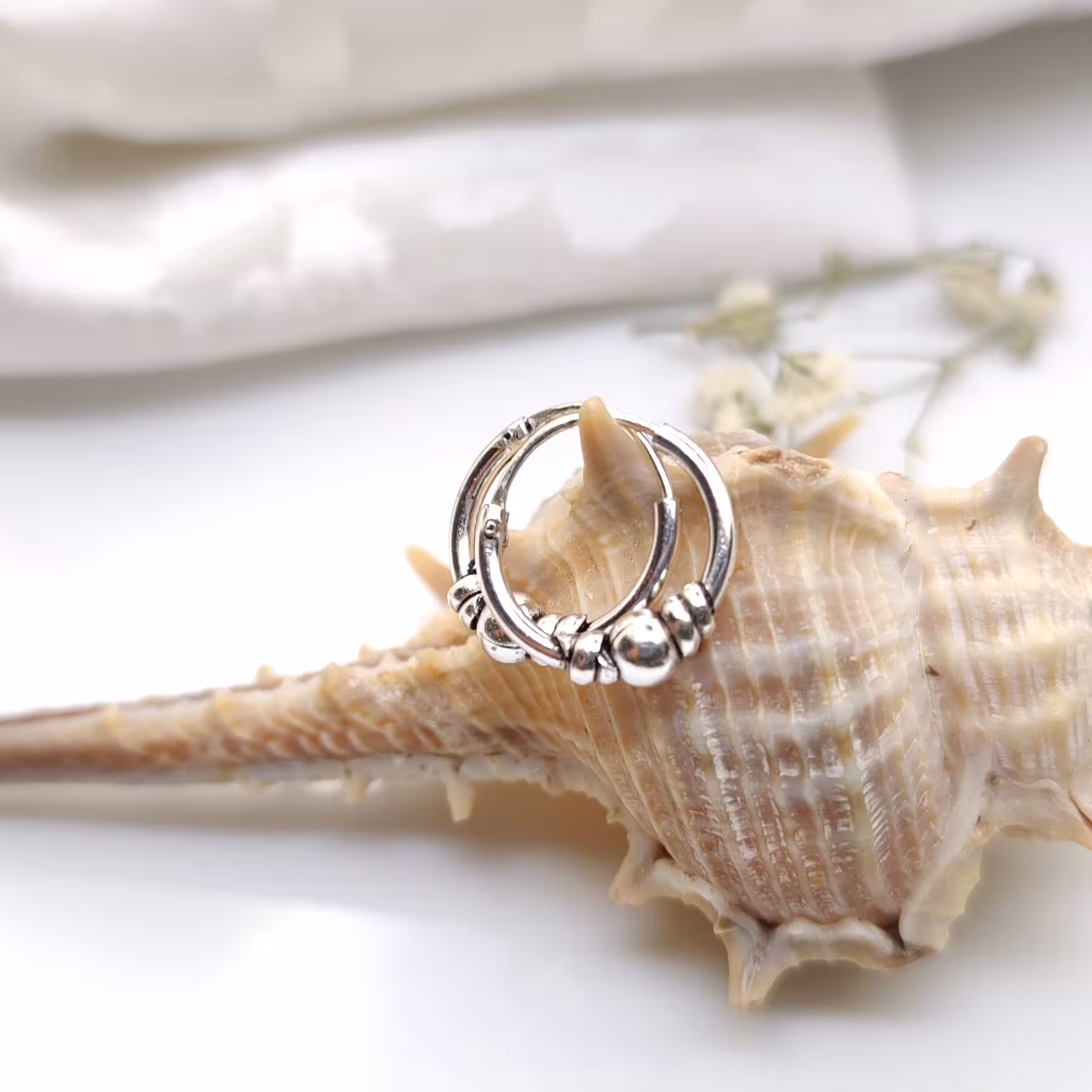 گوشواره نقره زنانه مدل حلقه ای  عیار 925