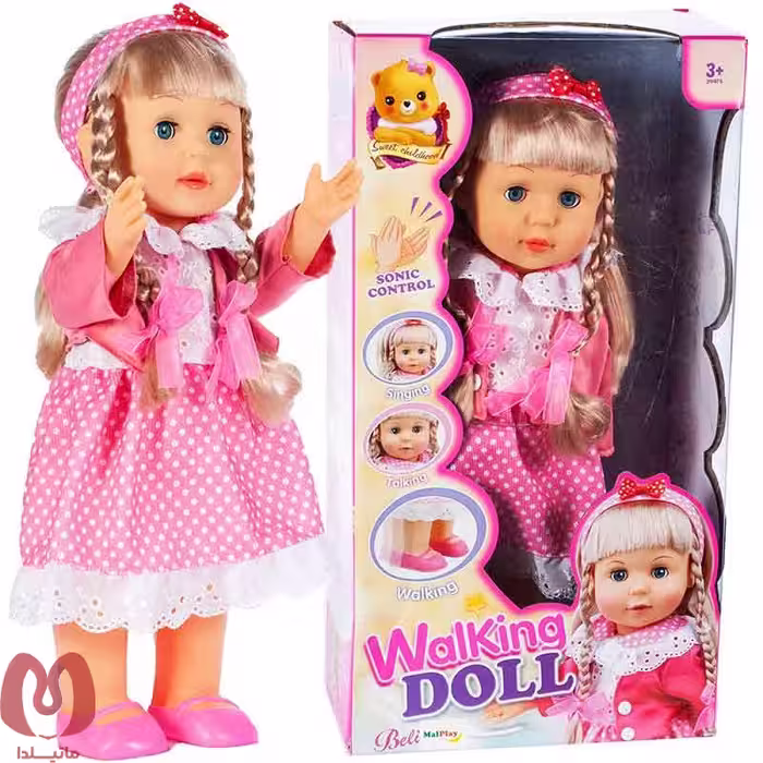 عروسک مدل راه رونده موزیکال ارتفاع 42 سانتی‌متر Walking Doll کد 68037