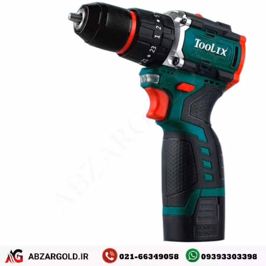دریل شارژی چکشی 16.8 ولت تولیکس مدل TX-2418BR (با لوازم)