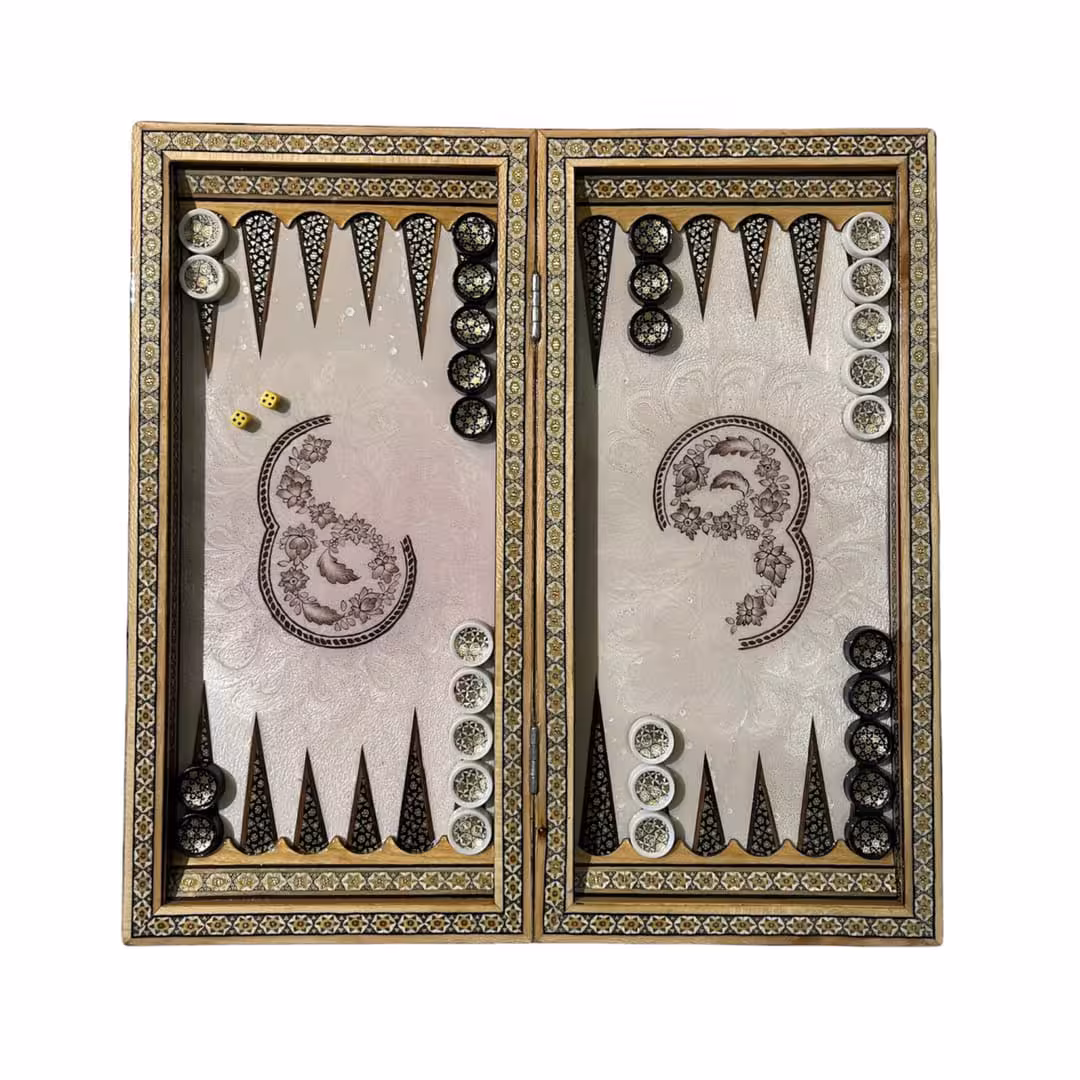 تخته نرد خاتم پرداز زمینه سفید کد 2603