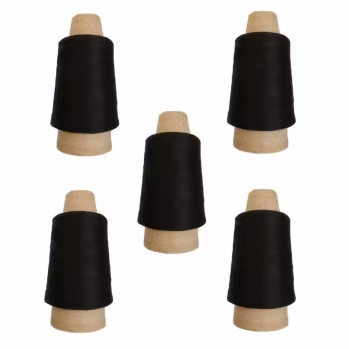 دوک نخ سردوز 100 گرمی مشکی (نخ ترویرا) (نخ استرچ)(5 عددی)