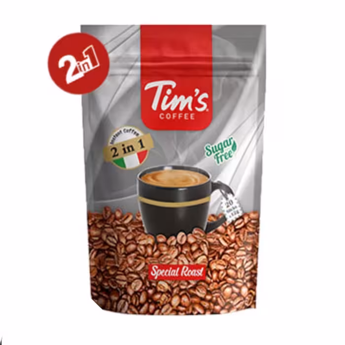 قهوه فوری رست شده بدون شکر تیمز 20 عددی (240 گرم) Tims