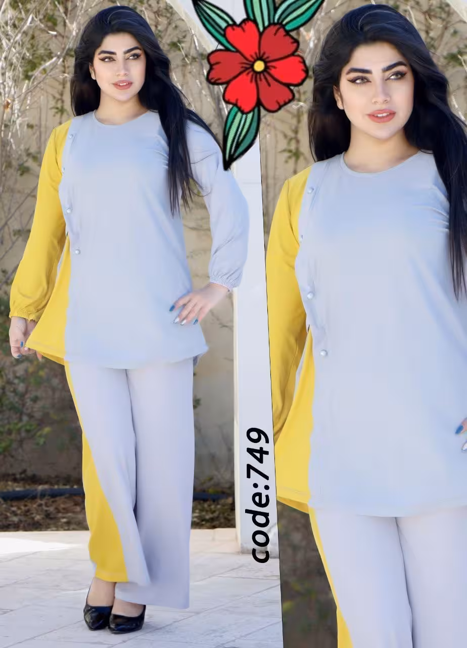 تونیک شلوار زنانه ترکیب رنگ