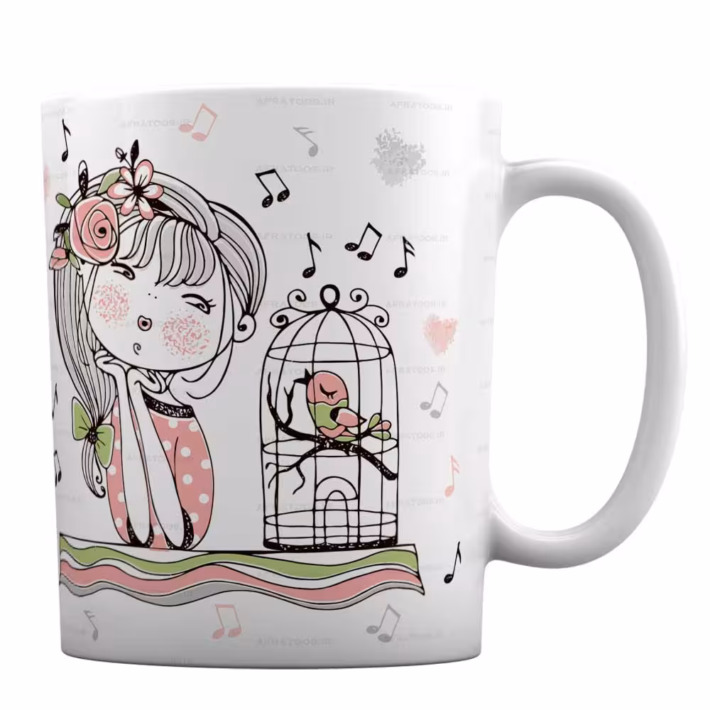 ماگ متولد فروردین طرح دختر فروردینی کد 1-587