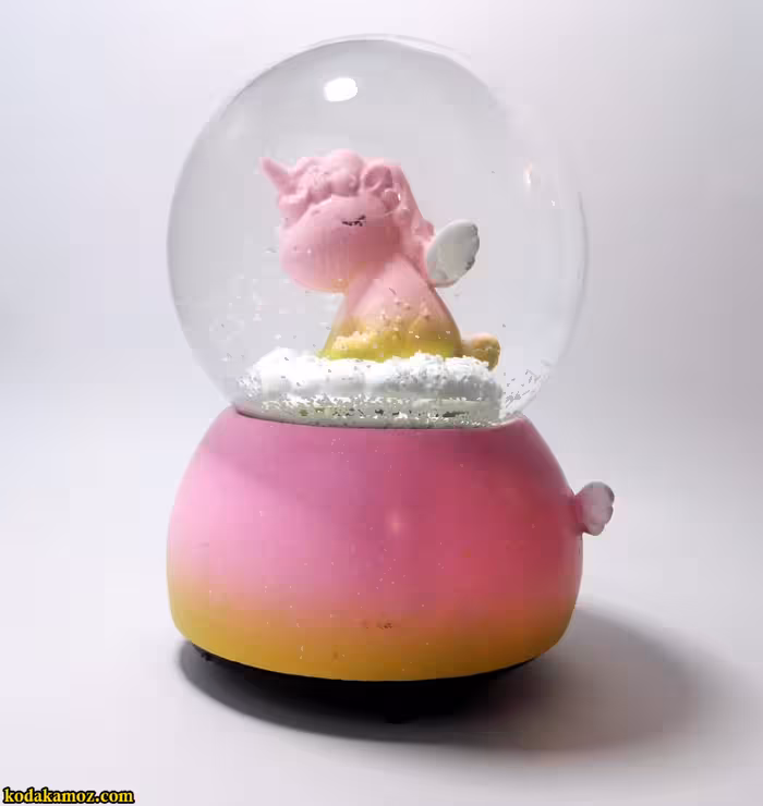 گوی موزیکال برفی (گوی موزیکال اسب شاخدار) سایز بزرگ