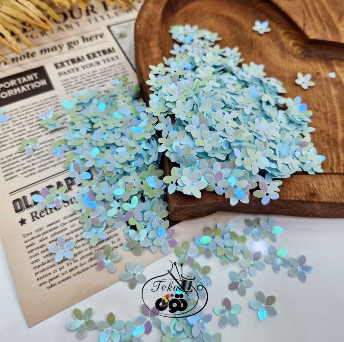 پولک گل 5 پر آبی