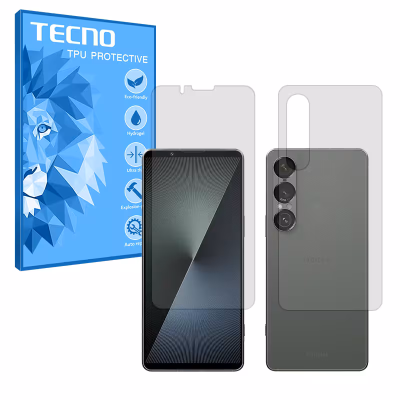 گلس صفحه نمایش و پشت گوشی سونی Xperia 1 VII مدل هیدروژلی مات برند تکنو کد SS