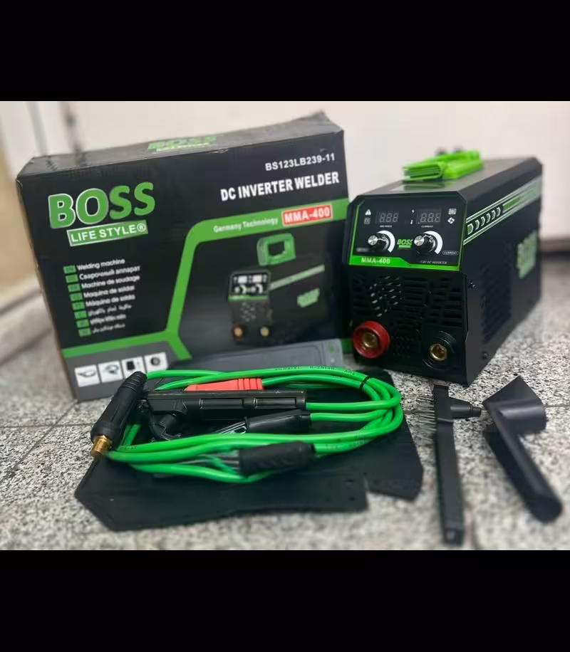 دستگاه جوش اینورتر 400 آمپر باس BOSS اتاق متوسط مدل MMA400 سبز