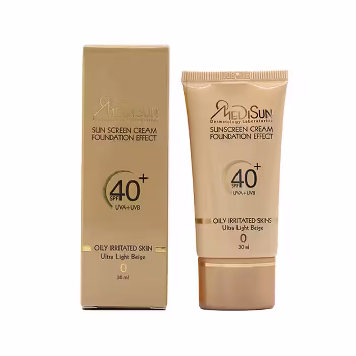 ضدآفتاب کرم پودری کد 0 بژ خیلی روشن  SPF40 پوست چرب و حساس مدیسان 30 میلی‌لیتر Medisun