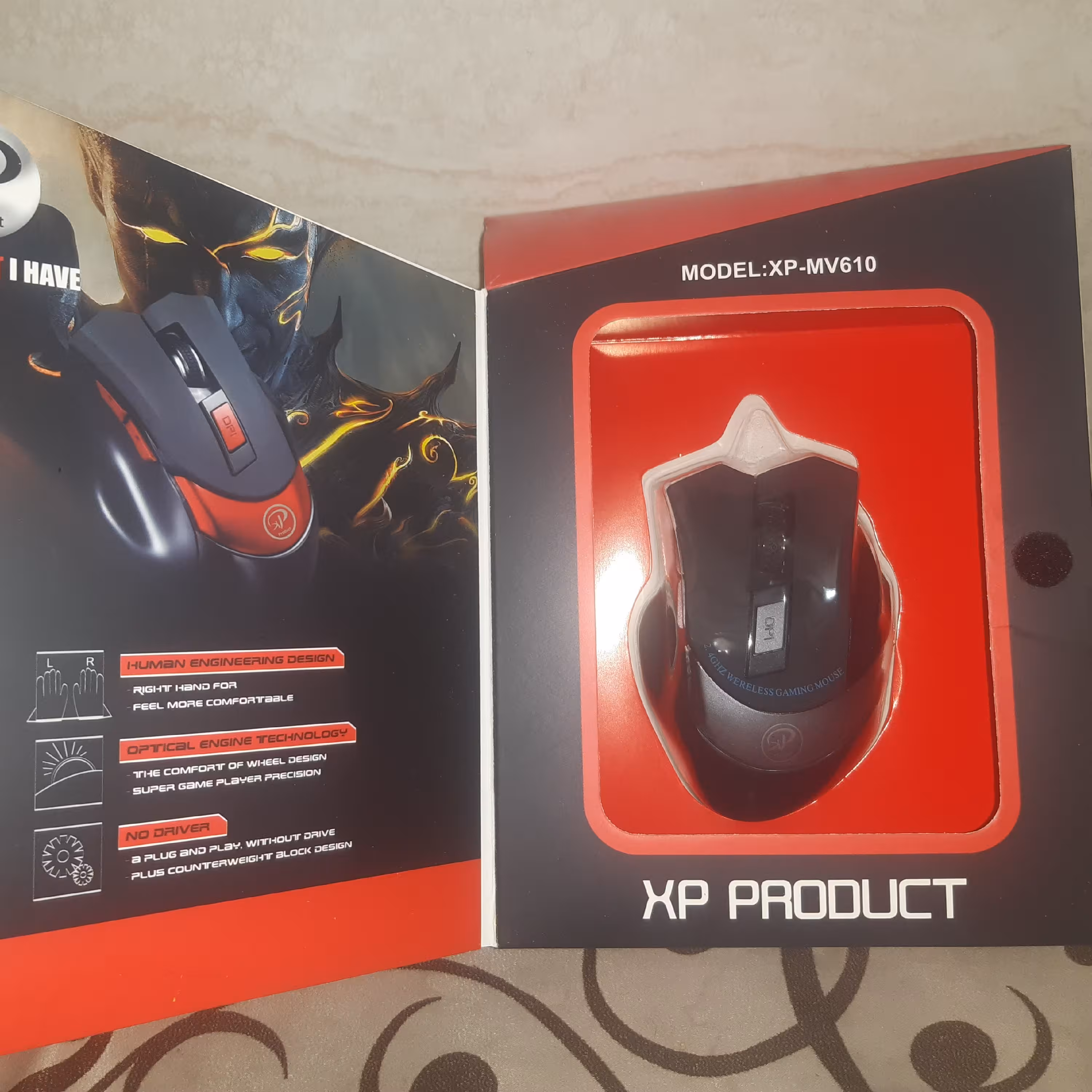 ماوس بی سیم ایکس پی MV610 مدل XP MV 610 رنگ مشکی طوسی 