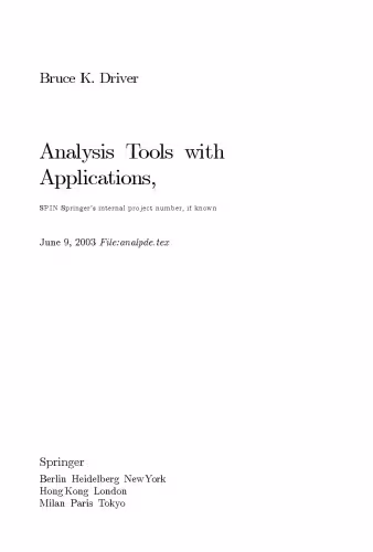 خرید و دانلود نسخه کامل کتاب Analysis tools with applications. Part 1