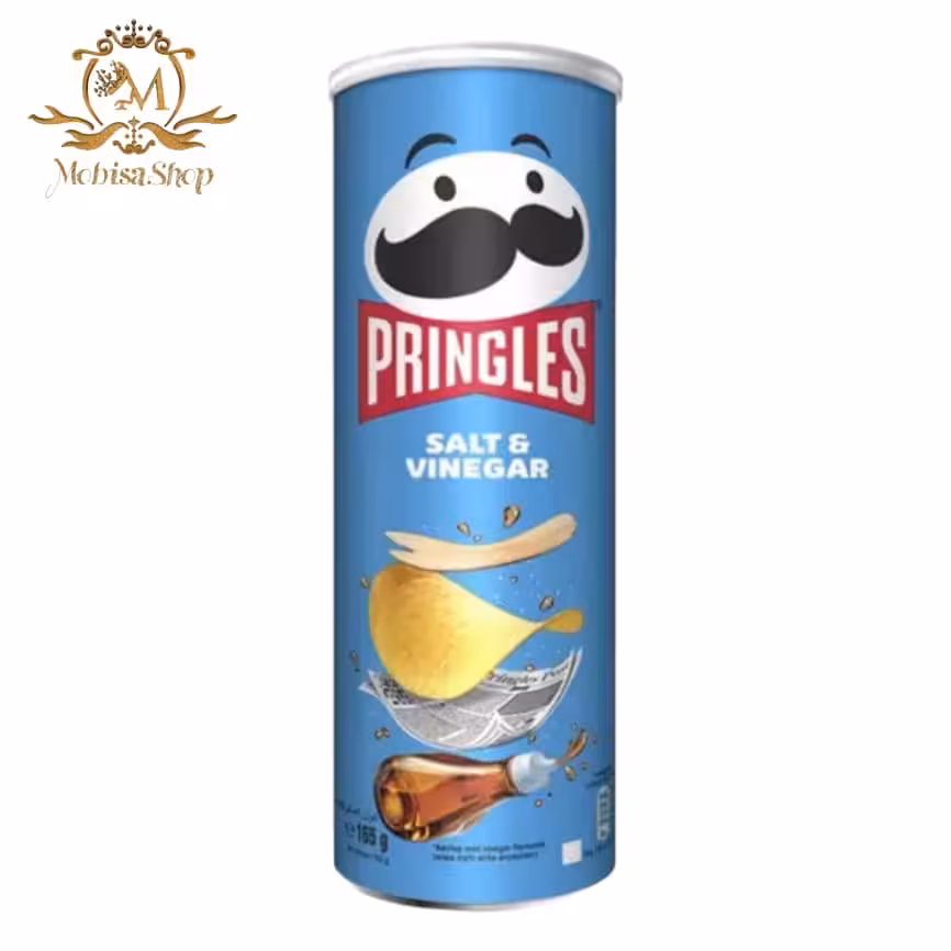 چیپس پرینگلز با طعم نمک و سرکه 165 گرم
