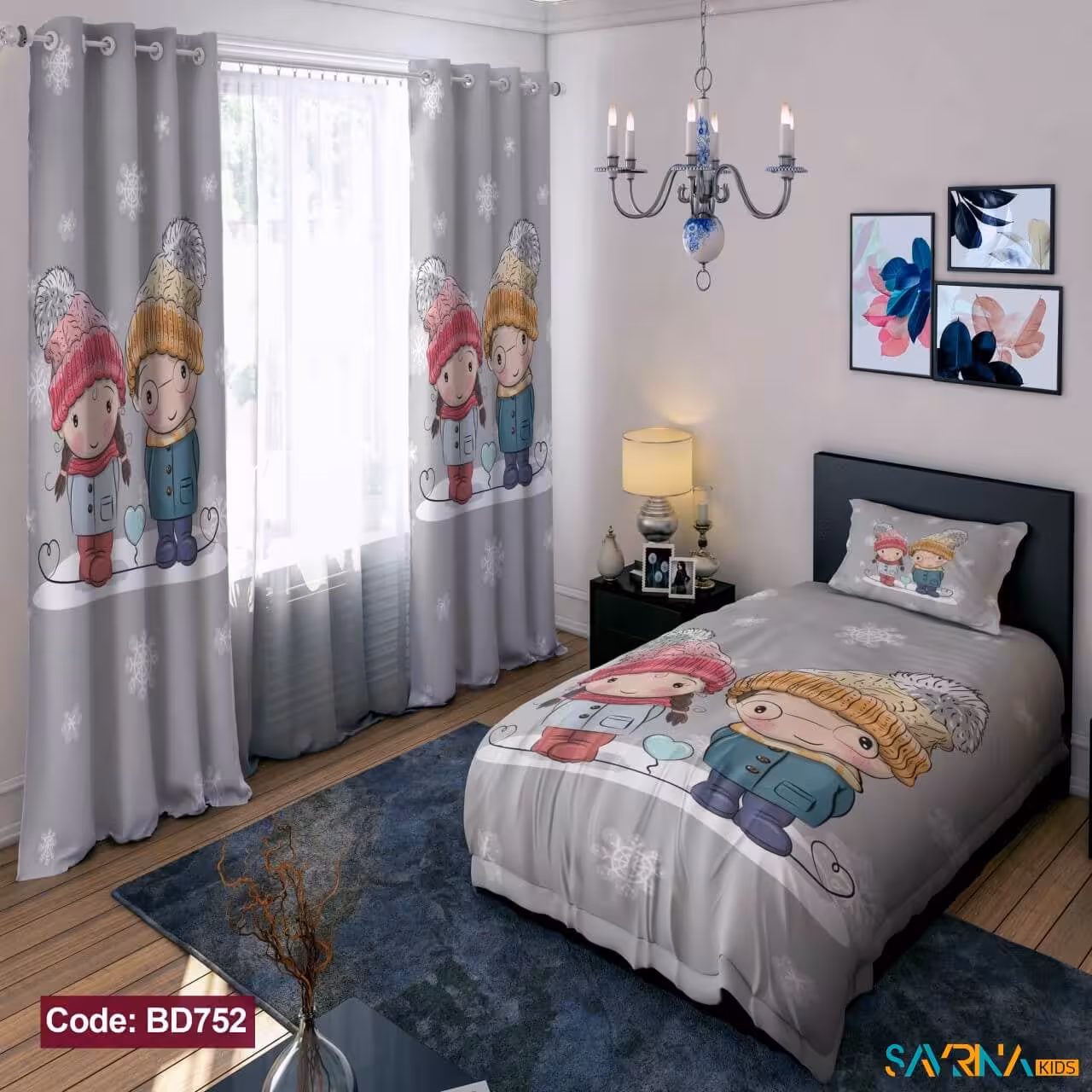 ست اتاق خواب طرح زوج برفی کد BD752
