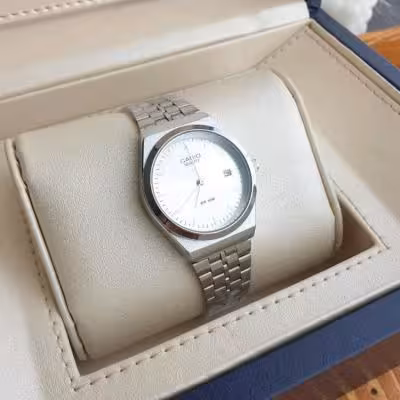 ساعت مردونه کاسیو صفحه سفید Casio