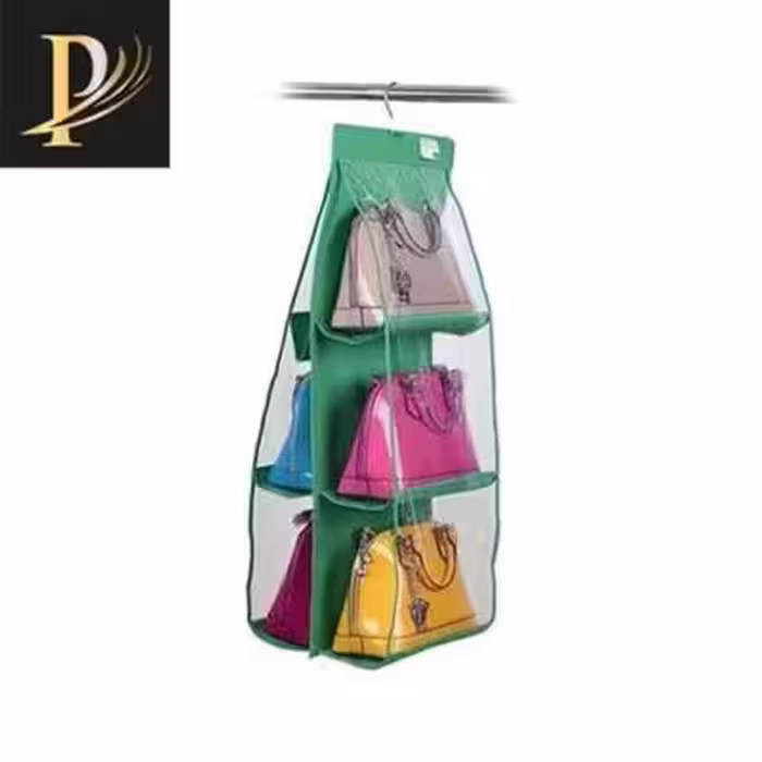 آویز کیف داخل کمد 3 طبقه مدل B-114002 رنگ سبز