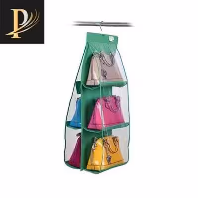 آویز کیف داخل کمد 3 طبقه مدل B-114002 رنگ سبز