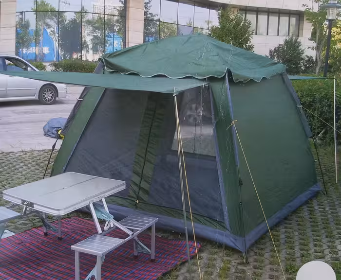 چادر مسافرتی و کوهنوردی 12 نفره اتوماتیک چتری سایه بان دار دوپوش (اسکلت فلزی، ارتفاع بلند)