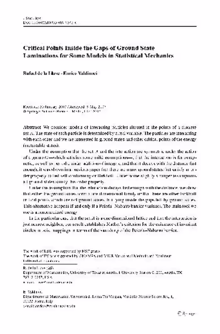 خرید و دانلود نسخه کامل کتاب Critical points inside the gaps of ground state laminations for some models in statistical mechanics