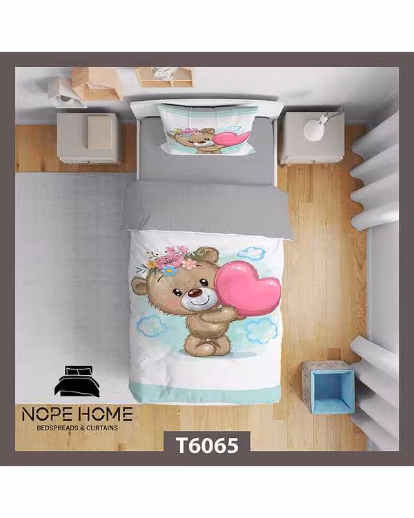سرویس لحاف روتختی کودک یک نفره 5 تکه نوپه هوم Nopehome طرح خرس کد T6065