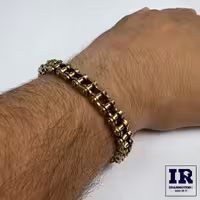 دستبند طرح زنجیر موتورسیکلت طلایی ریز