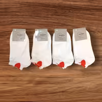 جوراب مچی کارت طوسی بوکله قلب سفید