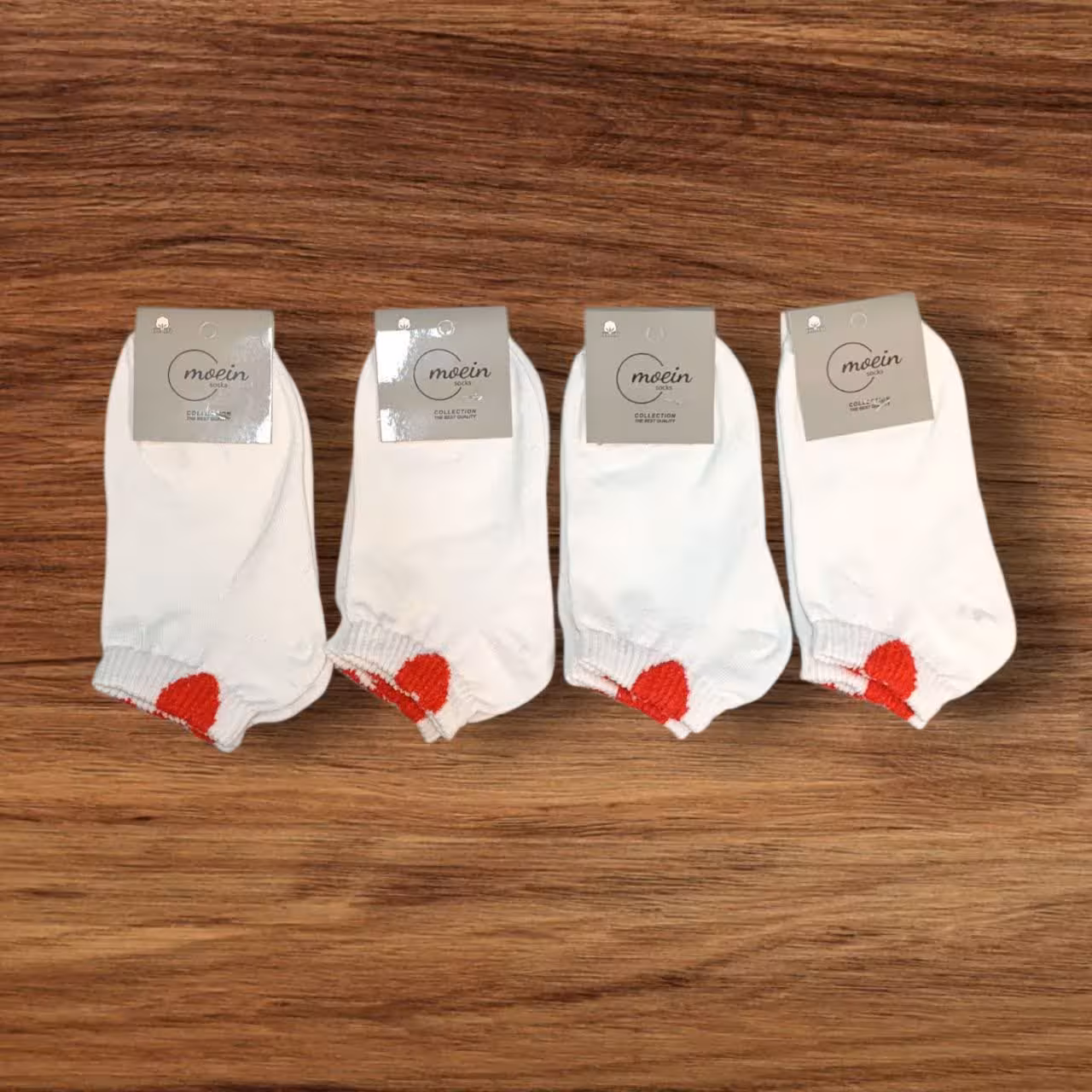 جوراب مچی کارت طوسی بوکله قلب سفید